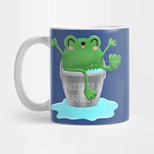 Frog party in a bucket, cute frog illustration in water bucket Mug